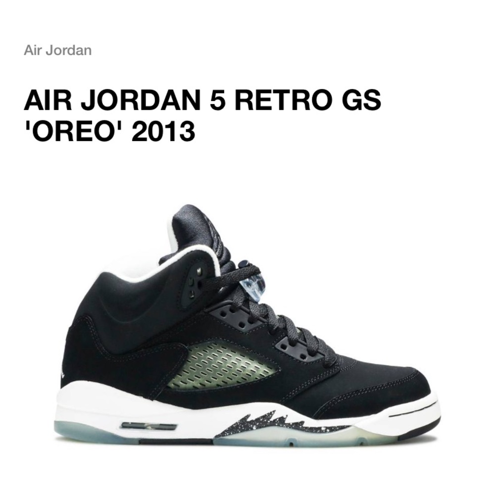 Air Jordan 5 Retro GS Oreo sneakers
